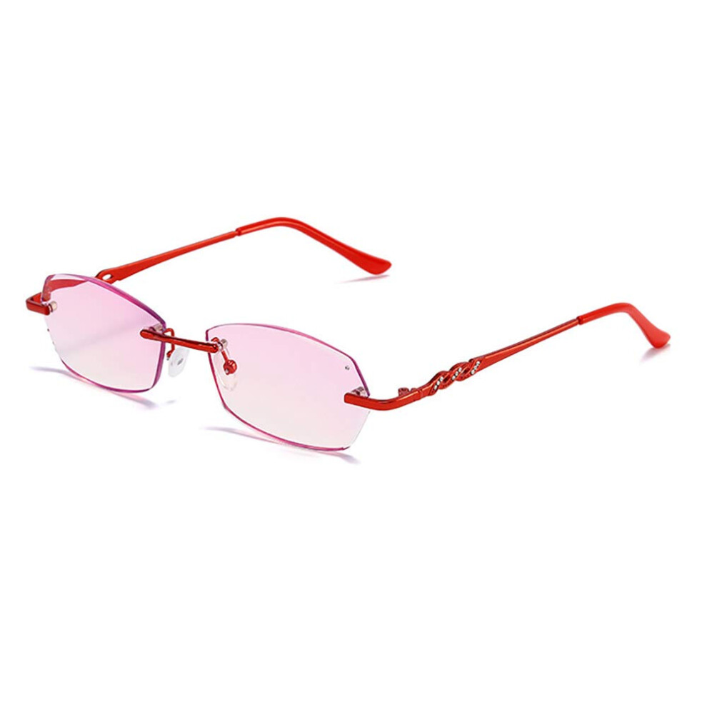 Women's Stylish Red Reading Glasses +3.5 Precise Magnification Lightweight Comfortable Fit