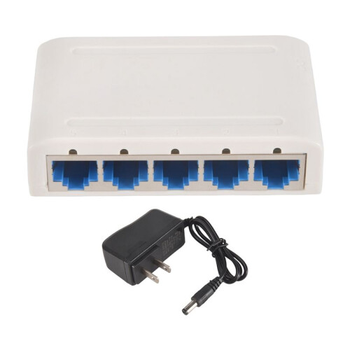 2X 5 Port Data ,Network Hub,Desktop Ethernet Splitter,Plug &  Shielded  Fanless Quiet 2