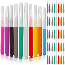100pcs Interdental Brushes for Braces Cleaning, Stainless Steel Core, Assorted Colors, 2.55in