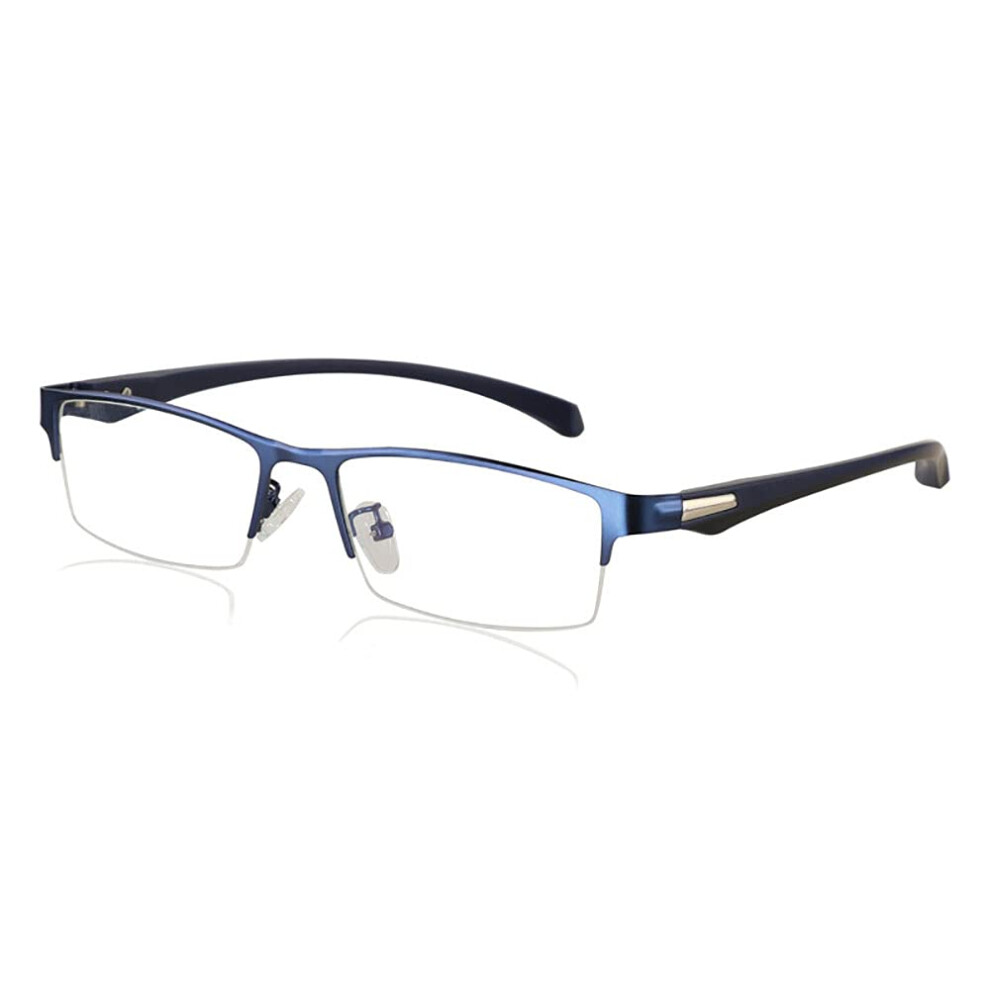 Blue Reading Glasses +1.75 Clear Magnification with AntiBlue Light Protection Half Frame
