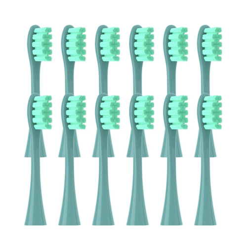 12 Pack Replacement Toothbrush Heads for Oclean SE Soft Nylon Green