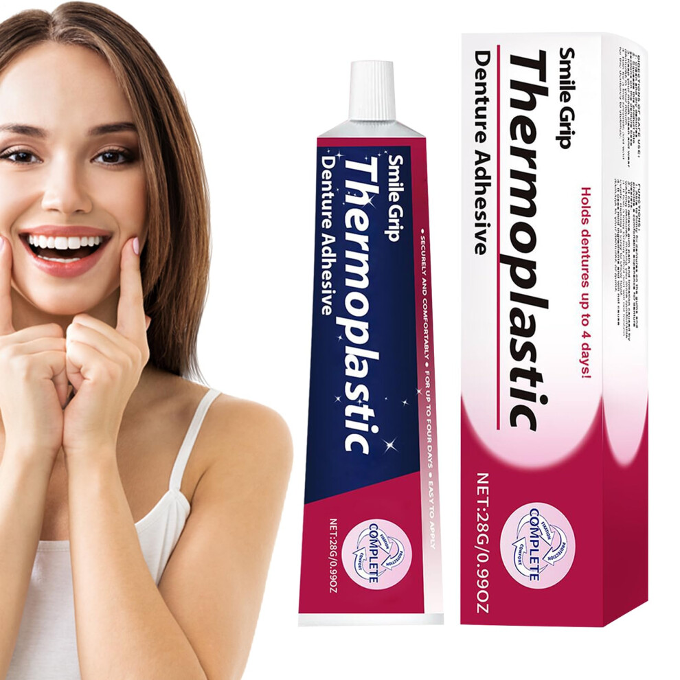Cream Soft Denture Adhesive 28G For Thermoplastic Dentures, Secure Fit And Allday Comfort