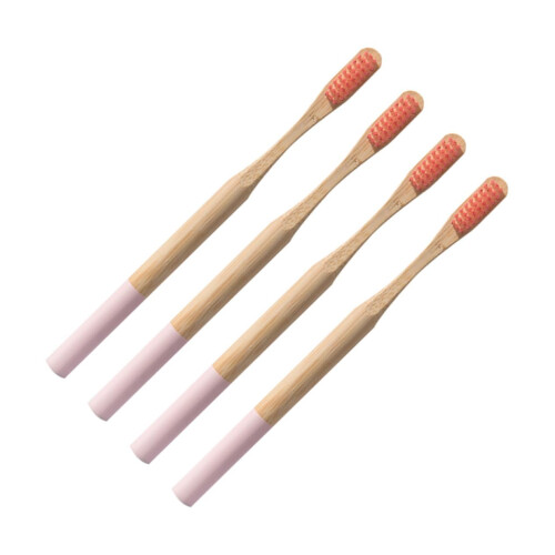 Bamboo Toothbrush Set for Adults Soft Bristles Eco Friendly Biodegradable Color Coded Handle