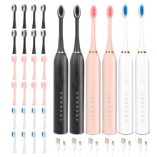 6 Pack Rechargeable Sonic Electric Toothbrush for Adults with 4 Brush Heads, 6 Modes, Timer, IPX7 Waterproof