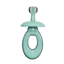 Silicone Toothbrush with Gentle Soft Bristles for Sensitive Gums and Ergonomic ThreeSide Cleaning