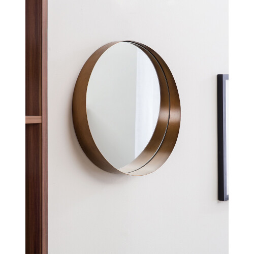 Beliani Wall Mirror PINEY 40 cm 40 cm Metal Copper 1