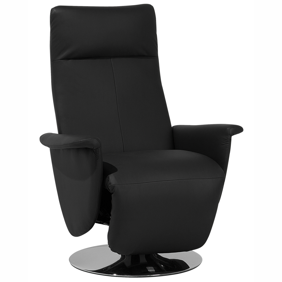 Recliner Chair PRIME with Footrest Faux Leather Black