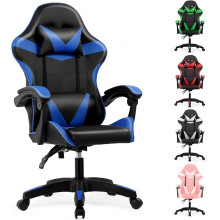 Blue Ergonomic Gaming Chair w/ Lumbar & Headrest