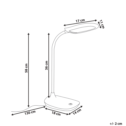 Beliani LED Desk Lamp HYDRA with Dimmer White 2