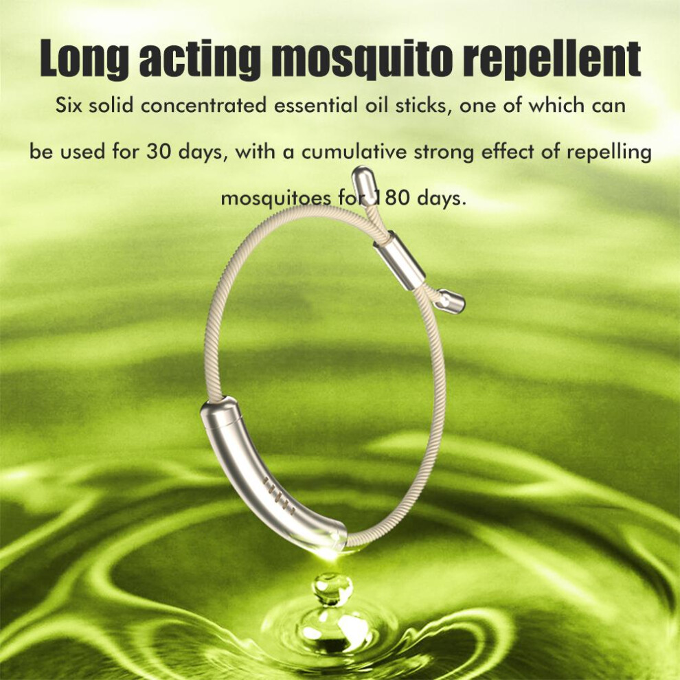 Adjustable Mosquito Repellent Wristband with 6 Refill Sticks for Kids & Adults