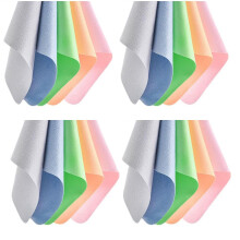 20 Pack 8x8 Inch Large Microfiber Cleaning Cloths for Eyeglasses and Screens, Lint, Individually Wrapped
