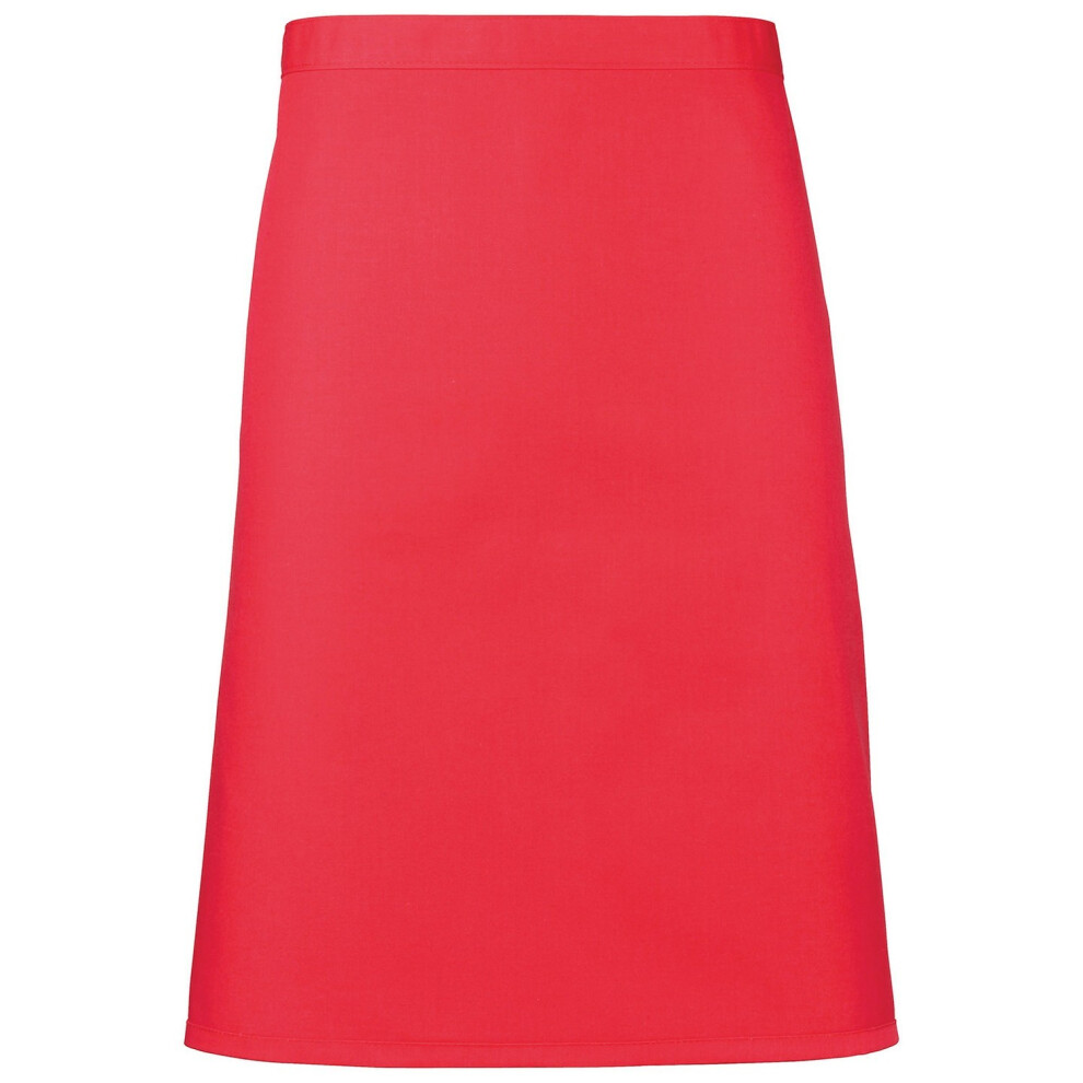 Premier (One Size, Strawberry Red) Colours Mid Length Apron