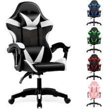 White Ergonomic Gaming Chair w/ Lumbar & Headrest