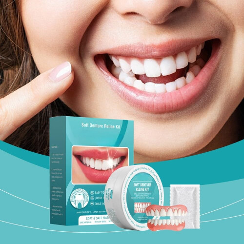 Denture Reline Kit – Comfortable Soft Reline for Upper and Lower Dentures, Easy Fit Temporary Lining 2