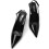 Μαύρες σέξι γόβες με slingback, κομψές, ντυμένες γόβες για γυναίκες, κλειστά δάχτυλα, 8