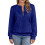Women's blue crewneck sweatshirt half-zip long sleeve 1