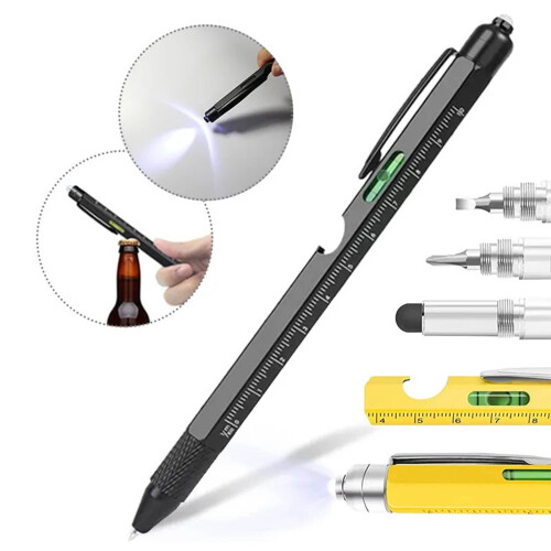2 Pcs Multitool Pen with LED Light Gift Set for Men Cool Gadgets Stocking Stuffers Practical Tools Office Essentials 1