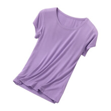 Dames modal slaapshirt, zacht en elastisch, comfortabele loungewear top met korte mouwen, basic pyjamashirt met ronde hals, comfortabele