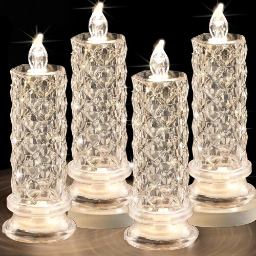 Bezplamenné svíčky Rose Shadow LED, 4 kusy