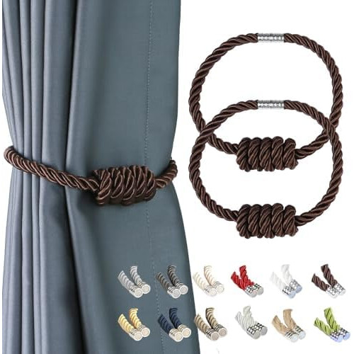 Magnetische Gardinenhalter aus Jute, 4er-Pack