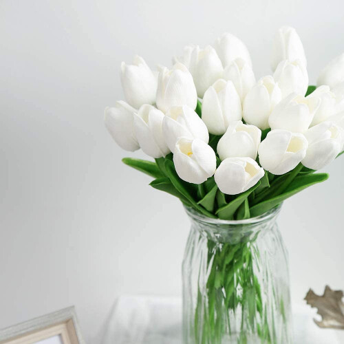 Pink Artificial Tulips, Real-Touch, 10 pcs 1
