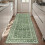 Vintage groene loper van 3x6 meter, wasbaar, antislip, imitatiewol 1
