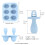 Chewable Ice For 6 Cavity Silicone With Edges Iced Maker,Blue 3