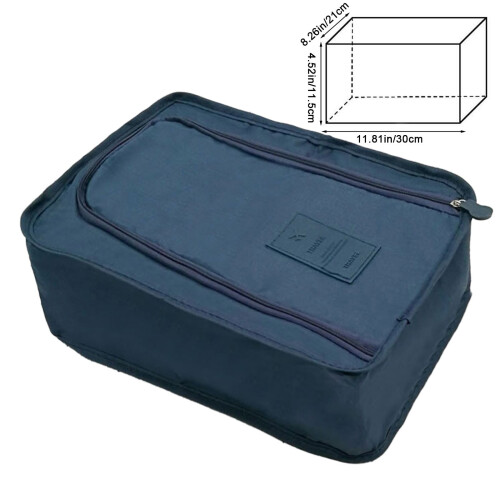 Foldable Nylon Shoe Bag with Zipper 30x21x11cm 2