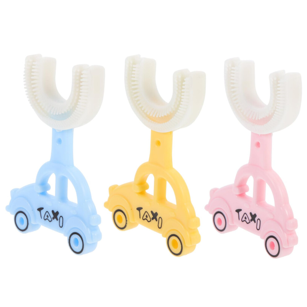 3pcs U Shaped Silicone Toothbrush with Soft Bristles for Adults Sensitive Teeth Oral Care