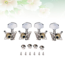 4 stuks vergrendelbare stemmechanieken voor ukelele, chromatisch zilver