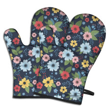 Guantes de cocina con estampado floral (paquete de 2) 7.7 x 12 pulgadas