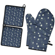 Gants de cuisine Pioneer Flower à motif floral (lot de 2), résistants à la chaleur, 19,5 cm x 30,5 cm