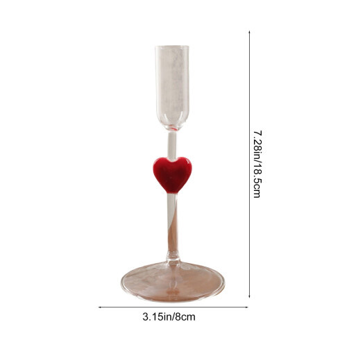 Glas hjerte lysestage 24 cm 2