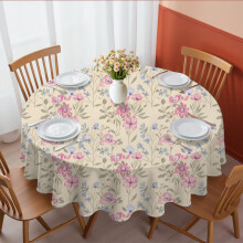 Nappe ronde Pioneer Flower à motif floral, 152 x 152 cm, infroissable et facile à nettoyer, idéale pour la cuisine, les repas, les pique-niques et