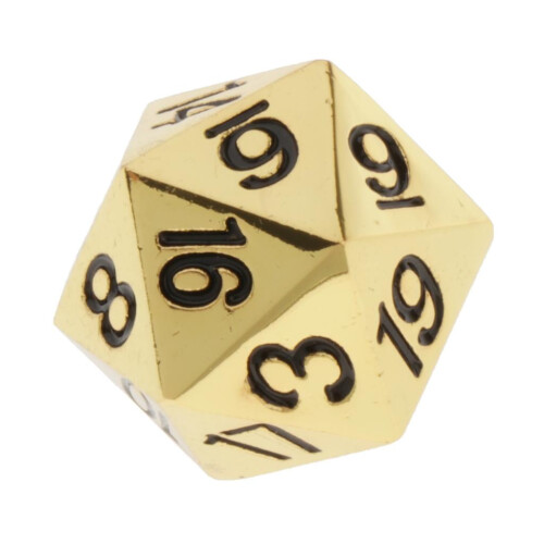 Heavy Metal D20 Vinte Lados 22mm 0,87 polegadas Poliédrico o Escuro
