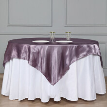 BalsaCircle 60" x 60" Nappe carrée en satin améthyste, linge de table pour mariage et traiteur
