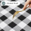 Round Waterproof Vinyl Tablecloth with Flannel Back, 70" 3