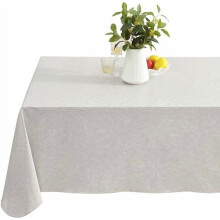 Nappe en vinyle beige Napa Leaf, envers en flanelle, 152 x 213 cm, imperméable, pour intérieur et extérieur, idéale pour la cuisine, la terrasse,