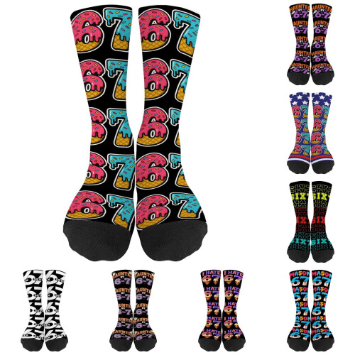 67Socks Graphic Crew Socken, 6er-Pack