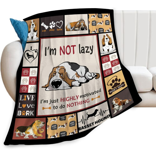 Κουβέρτα Basset Hound – Υπερμαλακή, ελαφριά φλις κουβέρτα (40"x50"), Χαριτωμένη διακόσμηση
