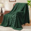 Κουβέρτα φλις 3D καρό Emerald Green, 50x60", εξαιρετικά απαλή και ζεστή, πολυτελής, 1