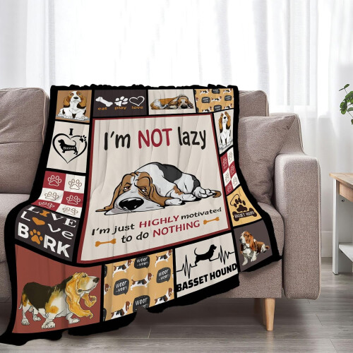 Κουβέρτα Basset Hound – Υπερμαλακή, ελαφριά φλις κουβέρτα (40"x50"), Χαριτωμένη διακόσμηση 1