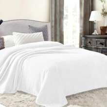 Fleece Blanket Twin Size for Bed, Super Soft and Warm, All Season Use, Cozy, Plush, Lightweight, 60x80 Inches Pure White