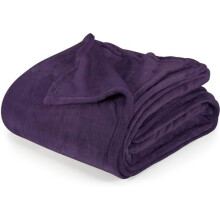 Coperta in pile viola, misura singola, leggera, soffice, morbida, antistatica, in microfibra, ideale per dormitorio (90x66 pollici)