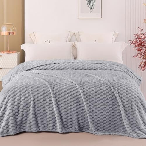 Κουβέρτα Fleece King Size για Κρεβάτι, 90x104 ίντσες Κομψή Κουβέρτα Jacquard Βελούδινη Μαλακή, 1