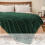 Κουβέρτα φλις 3D καρό Emerald Green, 50x60", εξαιρετικά απαλή και ζεστή, πολυτελής, 6