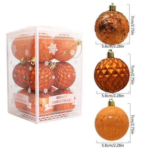 Christmas Ball Ornaments Orange Plastic 12PCS 1
