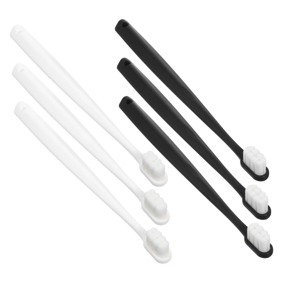 Extra Soft Travel Toothbrush Set with Gentle Bristles for Sensitive Teeth, Compact for Adults, 6pcs