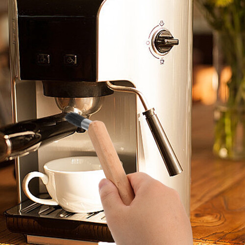 Escova de madeira para limpeza de moedor de café com cerdas macias 1