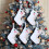 Meias de Natal brancas com iniciais bordadas 3